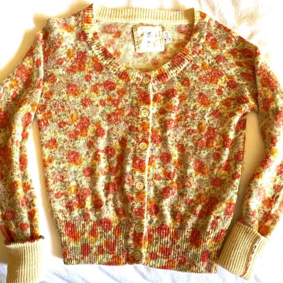 H&M Sweaters - L.O.G.G. by H & M Wool Blend Floral Cardigan Button Up Sweater Size Medium